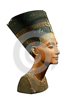 Queen Nefertiti Isolated on White