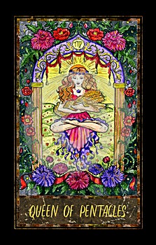 Queen of pentacles. Minor Arcana tarot card