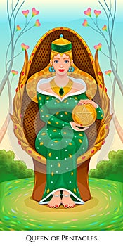 Queen of pentacles, tarot card photo