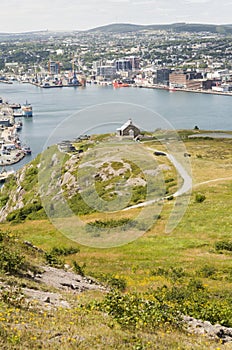 The Queen`s Battery and the harbour.