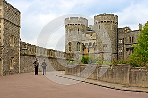 Queen's Guard soldiers in Windsor Castle, UK