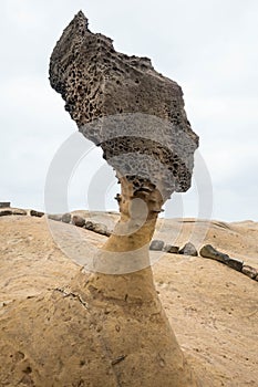 Queen's Head rock formations in Yehliu Geopark, Taipei, Taiwan