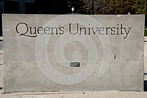 Queen`s University Sign - Kingston - Canada
