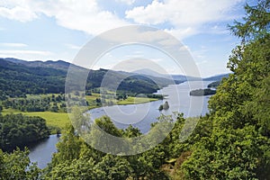 The  `Queen`s View` over Loch Tummel in Scotland