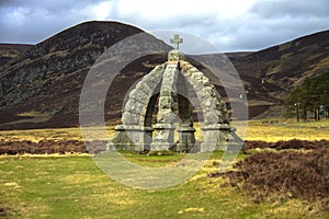 Queen`s Well. Route from Invermark to Mount Keen. Aberdeenshire, Scotland