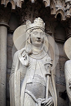 Queen of Sheba, Portal of St. Anne, Notre Dame Cathedral, Paris