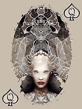 Queen of Spades, illustration, playing card