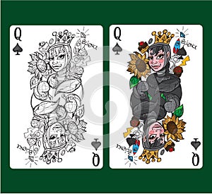 Queen of spades playing card