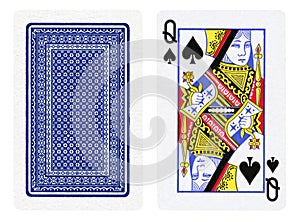 Queen of Spades playing card - isolated