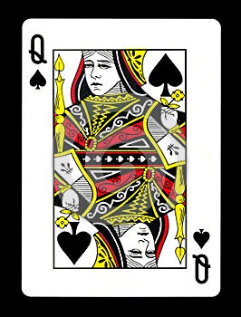 Queen of spades playing card, photo