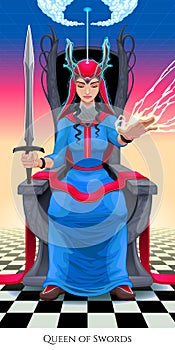 Queen of swords, tarot card