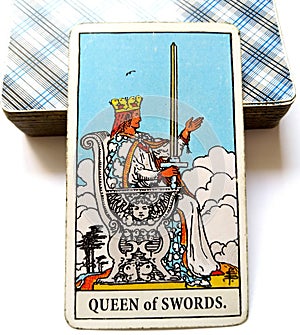 Queen of Swords Tarot Card Honesty Truth Principles Standards Clinical Sterile Reserved Detached Aloof Cool Private Sever