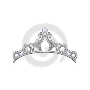 queen tiara crown cartoon vector illustration