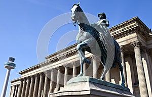 Queen Victoria Statue outside St. George's Hall in Liverpool