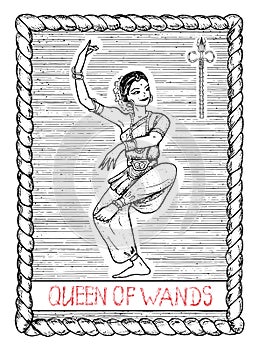 Queen of wands. The tarot card.