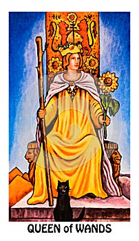Queen of Wands Tarot Card Capable, Dynamic, Powerful Independent photo