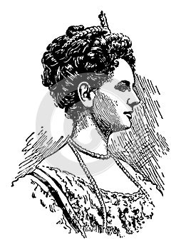 Queen Wilhelmina, vintage illustration
