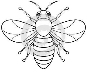 Queenbee coloring activity for fun bug learning