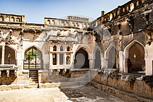 Queens bath, ancient ruins in Hampi, India