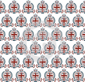 The Queens Platinum Jubilee 1952 - 2022 seamless pattern vector illustration