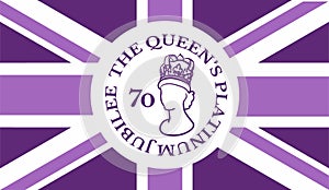 The Queens Platinum Jubilee celebration poster background with silhouette of Queen Elizabeth