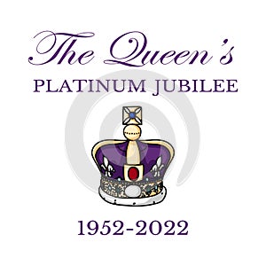 The Queens Platinum Jubilee crown celebration poster of Queen Elizabeth