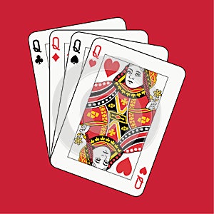 Queens poker on red