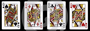 4 Queens in a row - Playing Cards photo