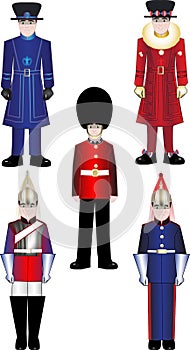 Queens Royal Guard vector illustrations