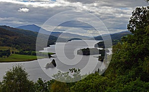 Queens veiw overlooking loch tummel in Scotland