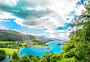 Queens view to Loch Tummel in Scotland