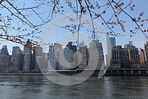 Queensboro Bridge connecting Midtown Manhattan to Roosevelt Island over the East River in New York City