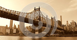 Queensboro bridge New York Sepia