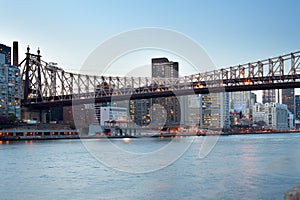 Queensboro Bridge over the East River in New York City at night