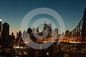 Queensboro Bridge at twilight in New York City photo