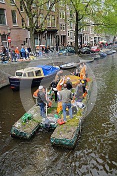Queensday Celebration on a Raft