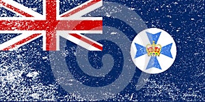 Queensland State Grunge Flag
