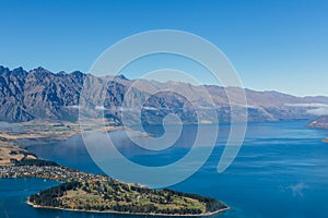 Queenstown downtown with the remarkable range, South island, New Zealand