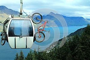Queenstown gondola with mountain bikes