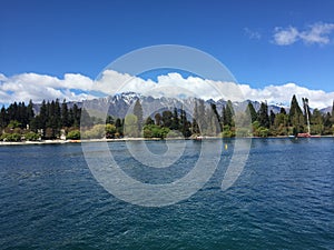 Queenstown Waterfront turquoise crystal clear water on sunny day