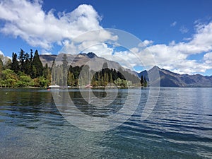 Queenstown Waterfront turquoise crystal clear water on sunny day