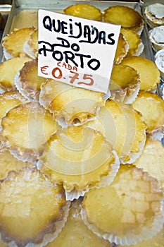 Queijadas pastries at Porto, Portugal