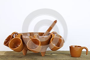 Queimada pot and cups photo