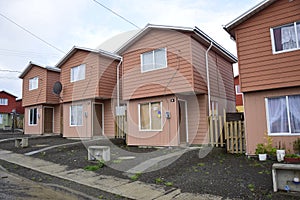 QUELLON, CHILE. Residential area with typical wooden houses