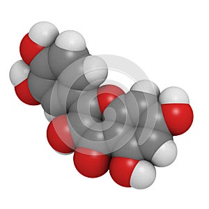 Quercetin flavonoid molecule. Found in many plants. May be beneficial in antiviral therapy and in the treatment of inflammation