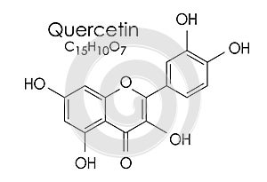 Quercetin molecule structure, chemical formula