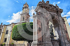 Queretaro downtown architecture on a sunny day