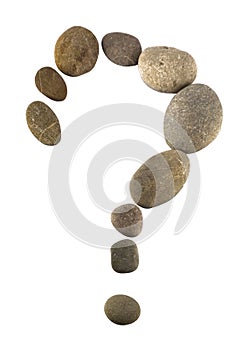 Query sign made of pebbles photo