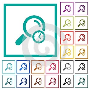 Query time flat color icons with quadrant frames