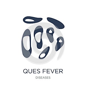 Ques fever icon. Trendy flat vector Ques fever icon on white background from Diseases collection